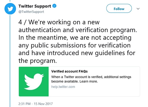 Twitter Verification Suspension