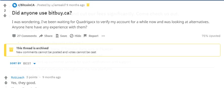 Comments BitBuy BitconCA