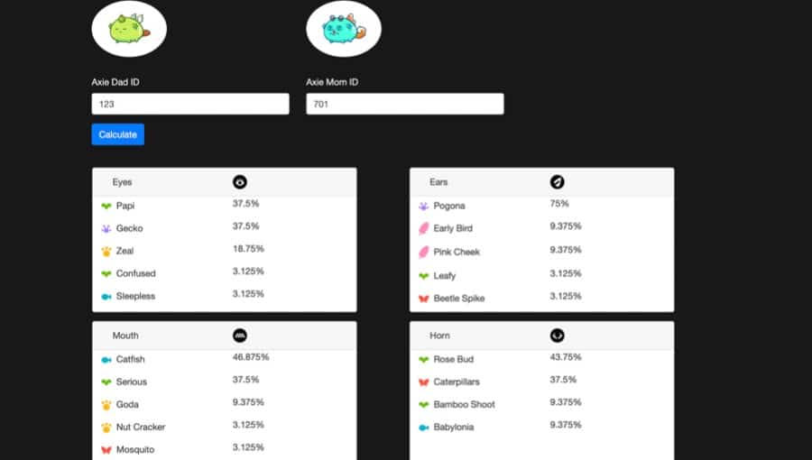 Axie Calculator