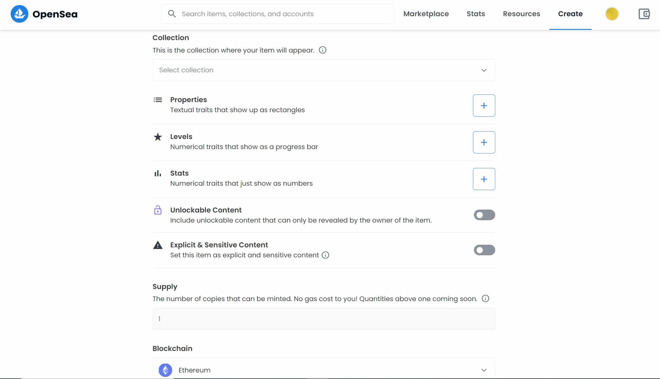 OpenSea Create