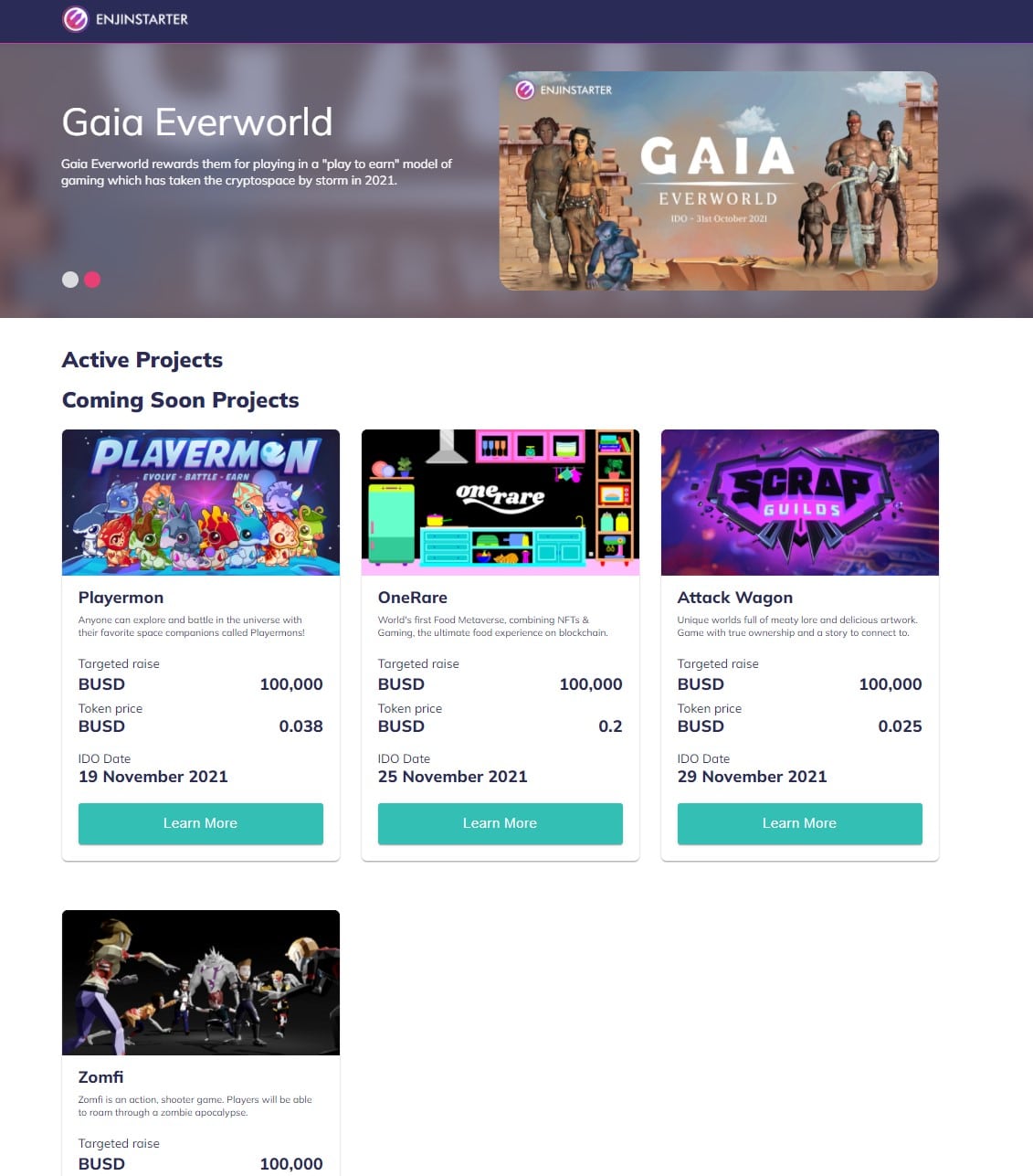 Enjinstarter projects
