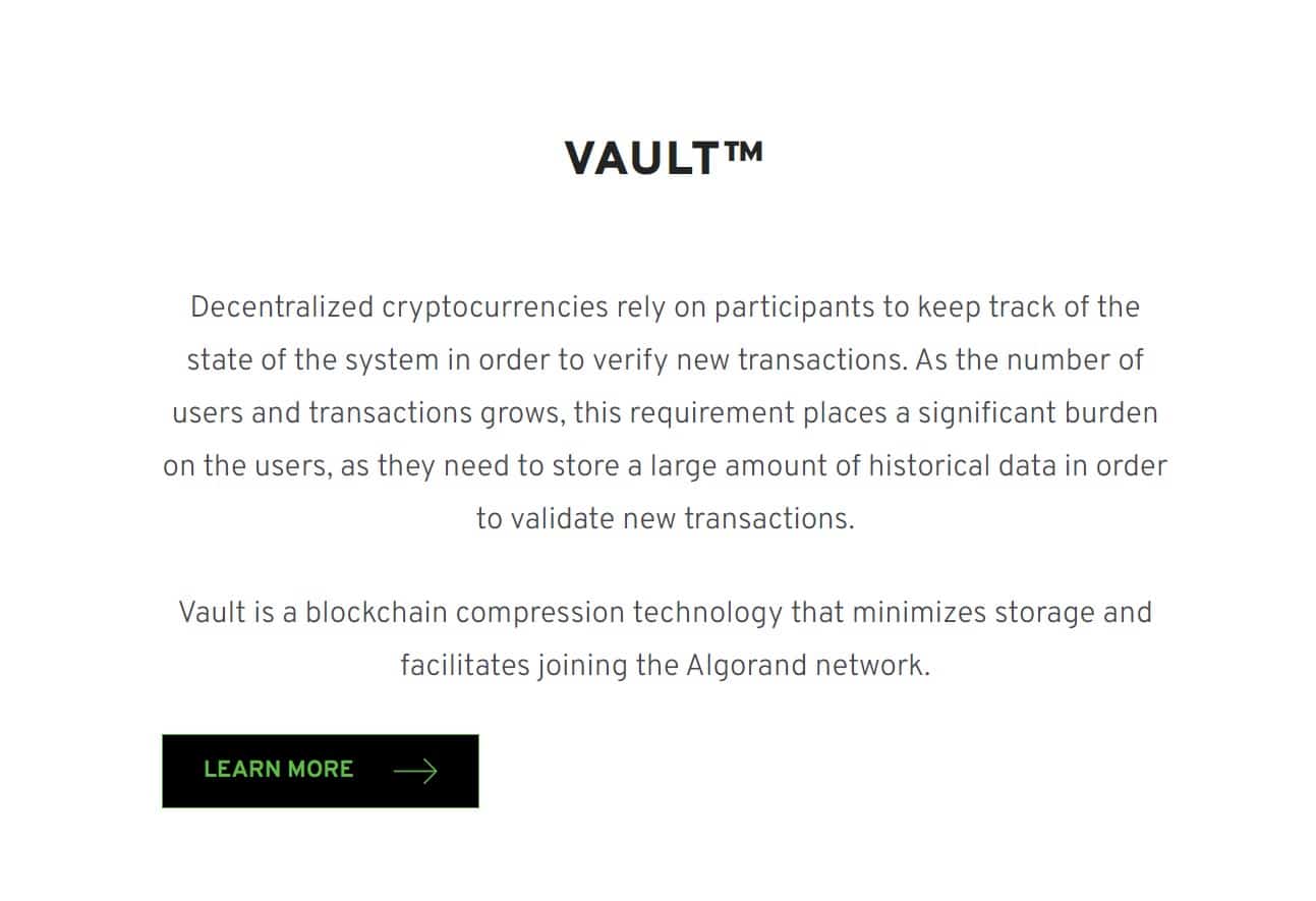 algorand vault