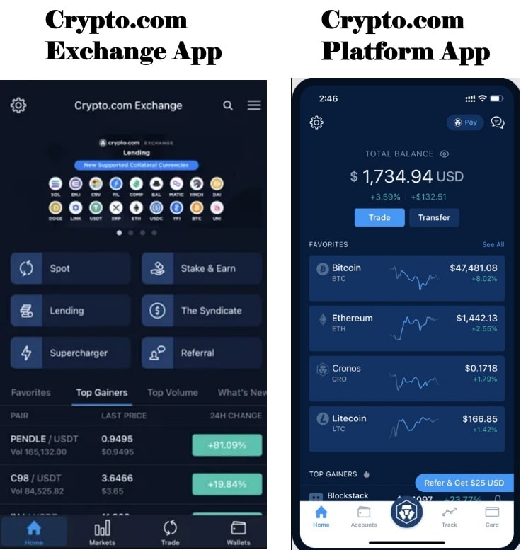 Crypto.com exchange vs platform