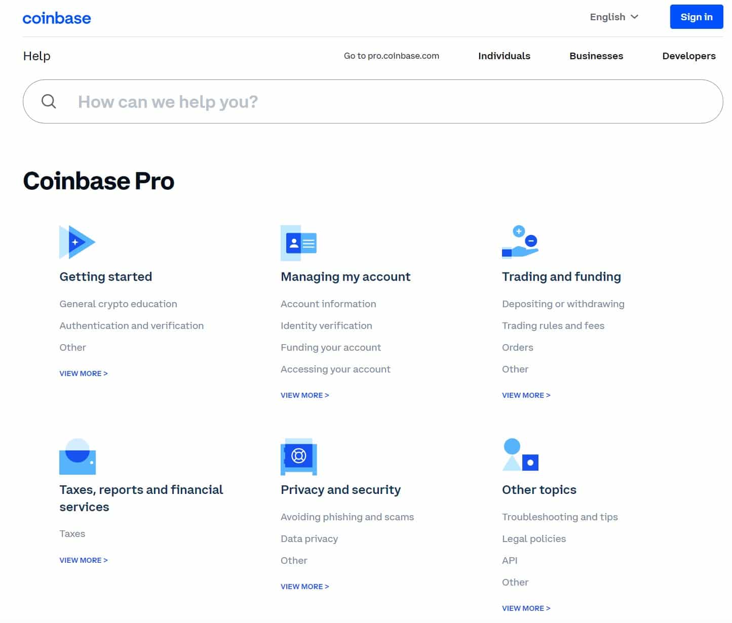 coinbase pro help center