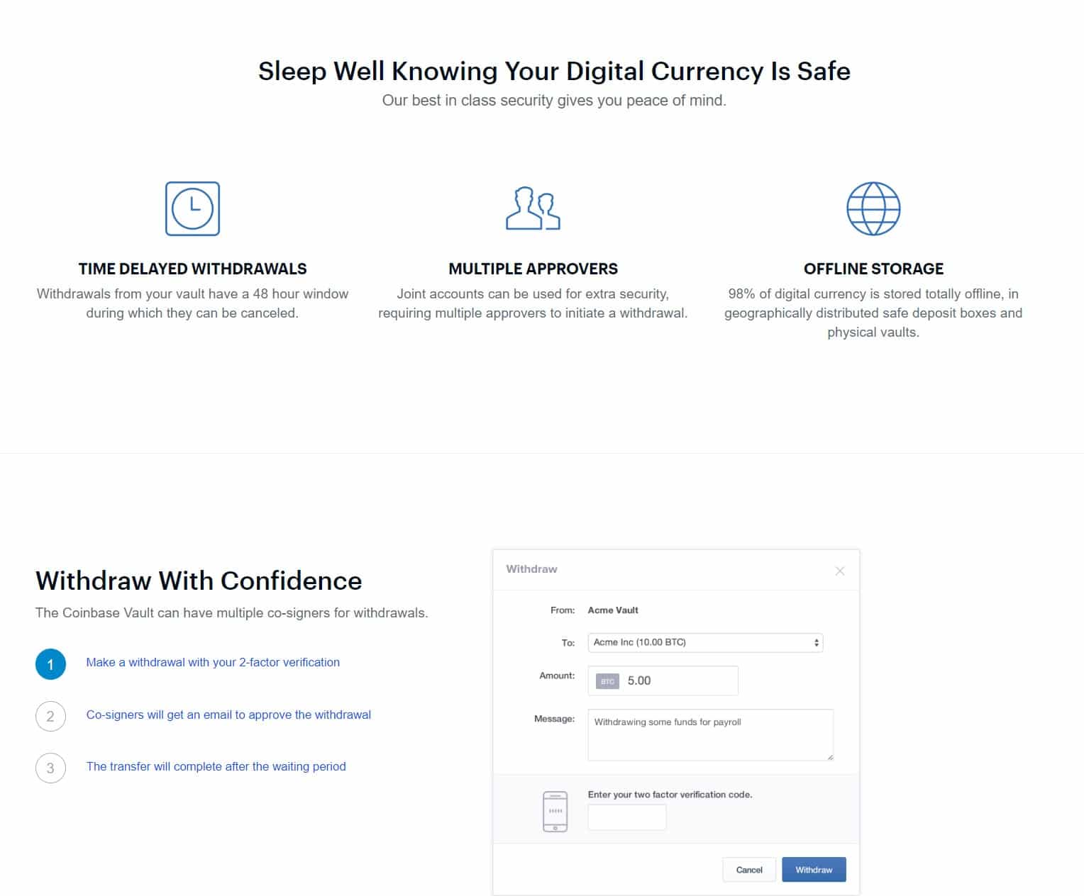 coinbase vault