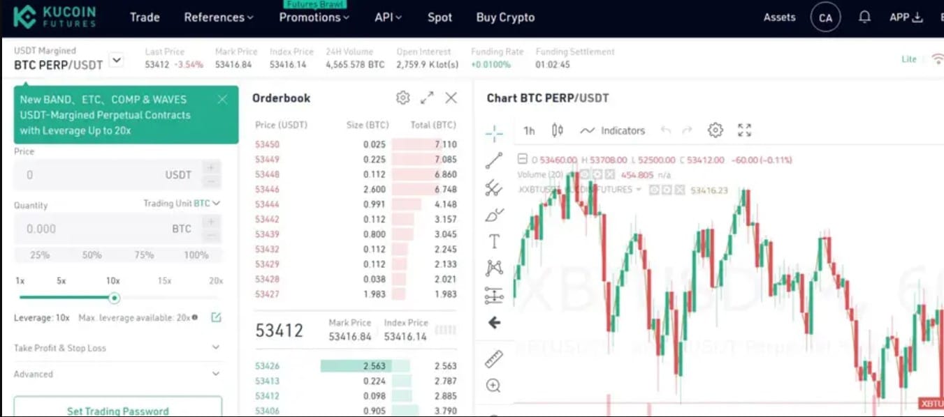 kucoin futures screen