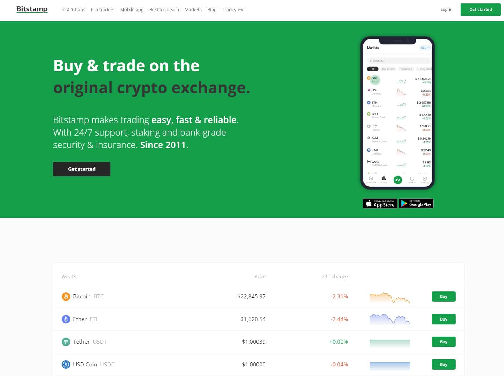 bitstamp homepage