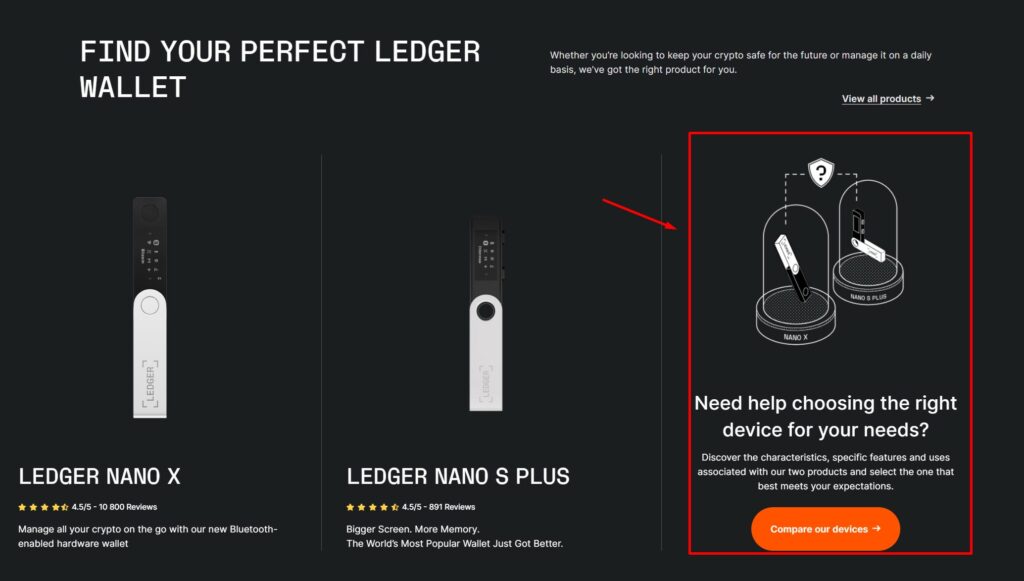 ledger device choice