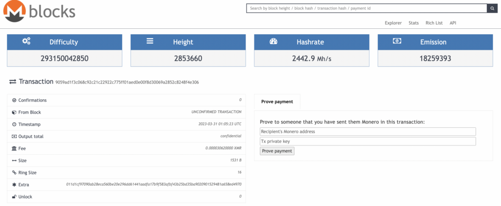 Monero Explorer